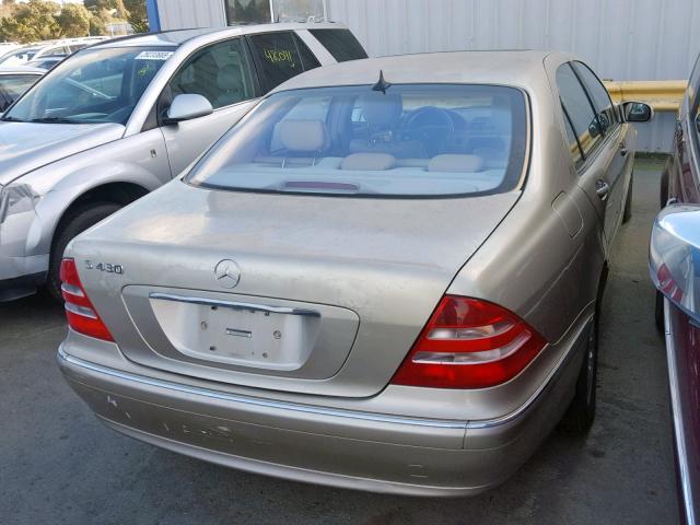 WDBNG70J71A159613 - 2001 MERCEDES-BENZ S 430 GOLD photo 4