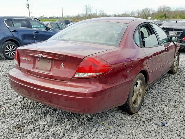 1FAFP53U84A122225 - 2004 FORD TAURUS SE RED photo 4