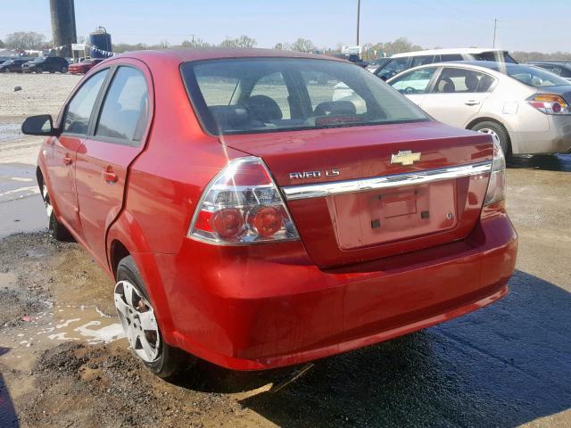 KL1TD56678B127832 - 2008 CHEVROLET AVEO BASE Қызыл фото 3