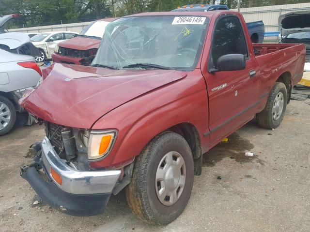 4TANL42N2VZ234328 - 1997 TOYOTA TACOMA MAROON photo 2