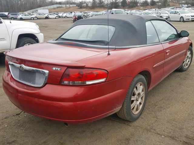 1C3EL75R36N197663 - 2006 CHRYSLER SEBRING GT RED photo 4