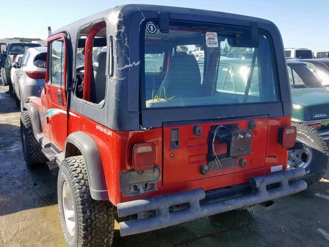 1J4FY19P0RP439898 - 1994 JEEP WRANGLER / RED photo 3