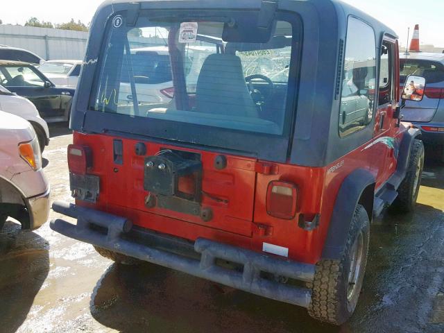 1J4FY19P0RP439898 - 1994 JEEP WRANGLER / RED photo 4