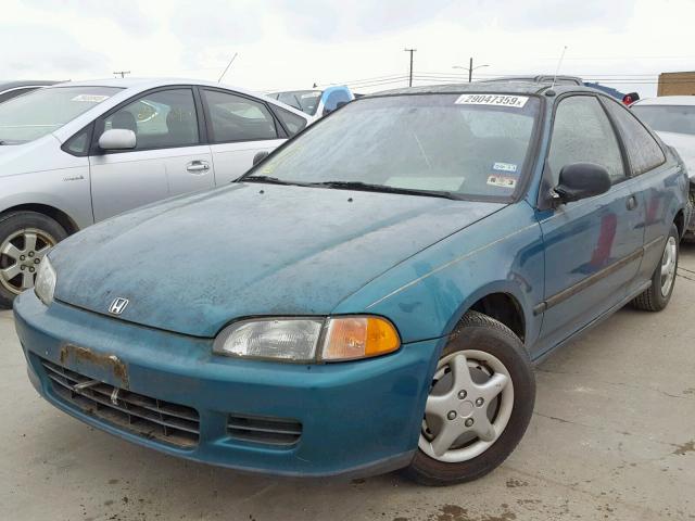 2HGEJ2223SH504555 - 1995 HONDA CIVIC DX GREEN photo 2