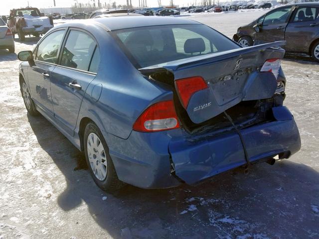 2HGFA15269H008881 - 2009 HONDA CIVIC DX BLUE photo 3