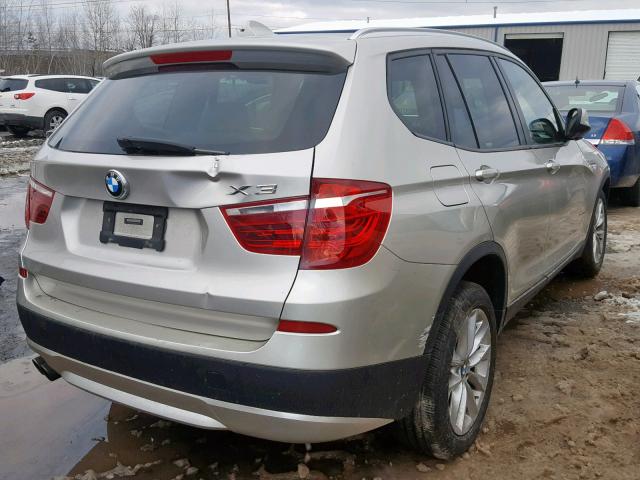 5UXWX9C5XE0D15723 - 2014 BMW X3 XDRIVE2 GRAY photo 4