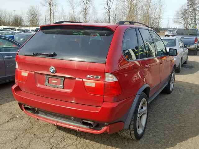 5UXFB93502LN79586 - 2002 BMW X5 4.6IS RED photo 4