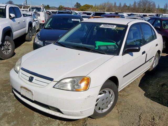 1HGEN26491L000562 - 2001 HONDA CIVIC GX WHITE photo 2