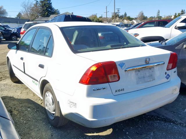 1HGEN26491L000562 - 2001 HONDA CIVIC GX WHITE photo 3