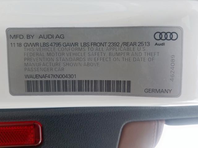 WAUENAF47KN004301 - 2019 AUDI A4 PREMIUM PLUS  photo 10