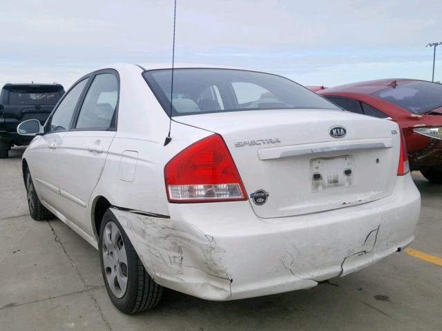 KNAFE221895656585 - 2009 KIA SPECTRA EX WHITE photo 3