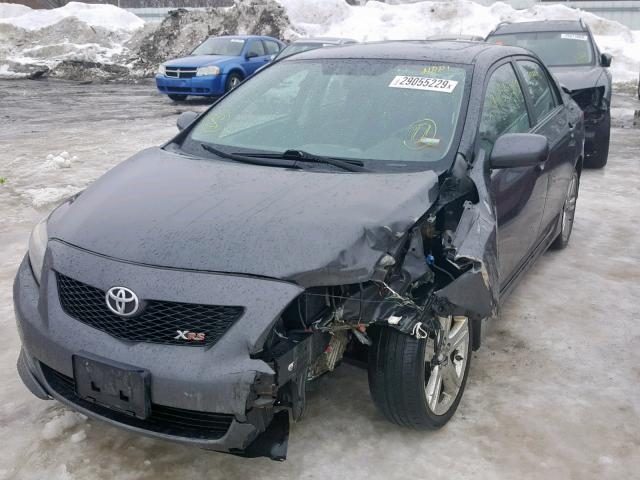 1NXBE40E99Z016521 - 2009 TOYOTA COROLLA XR GRAY photo 2