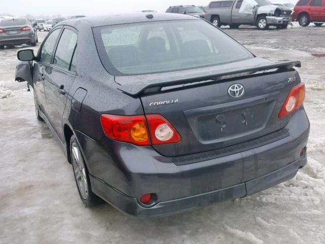 1NXBE40E99Z016521 - 2009 TOYOTA COROLLA XR GRAY photo 3