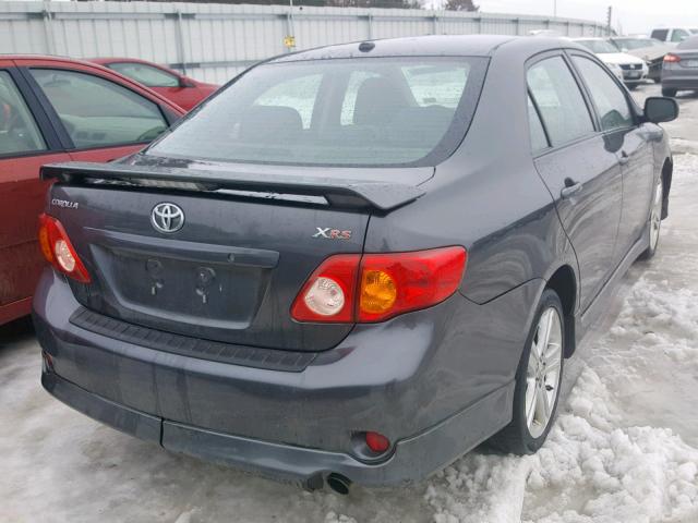 1NXBE40E99Z016521 - 2009 TOYOTA COROLLA XR GRAY photo 4