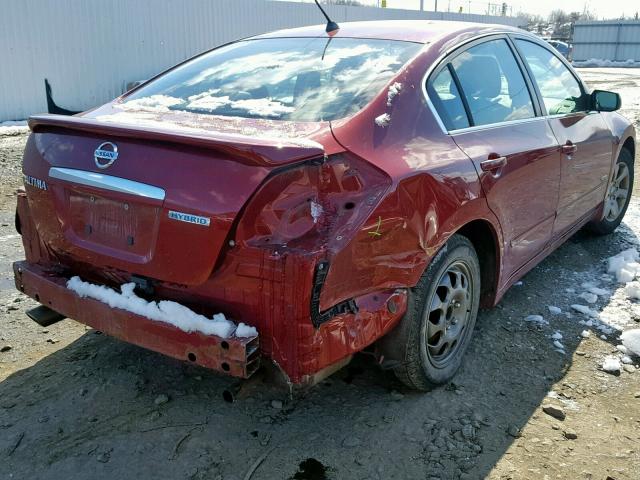 1N4CL21E18C166313 - 2008 NISSAN ALTIMA HYB RED photo 4