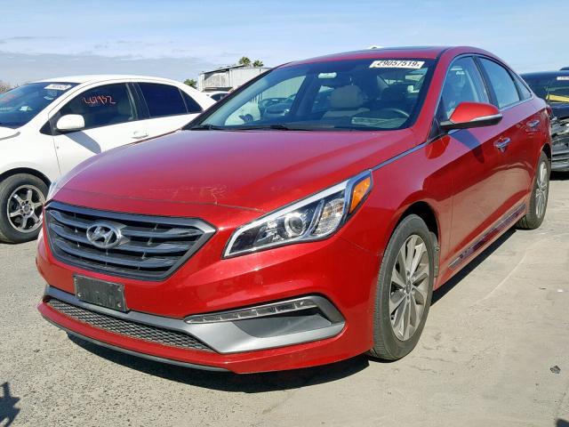 5NPE34AF8HH515740 - 2017 HYUNDAI SONATA SPO RED photo 2