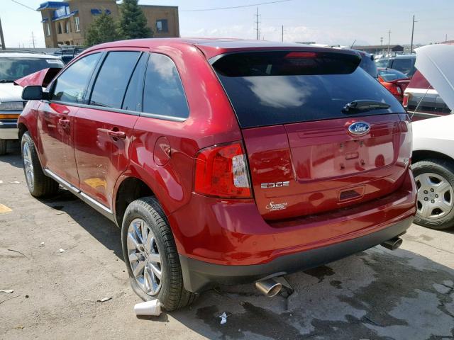 2FMDK4JC8DBB82798 - 2013 FORD EDGE SEL RED photo 3