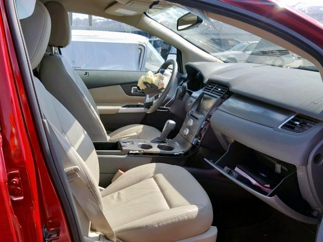 2FMDK4JC8DBB82798 - 2013 FORD EDGE SEL RED photo 5