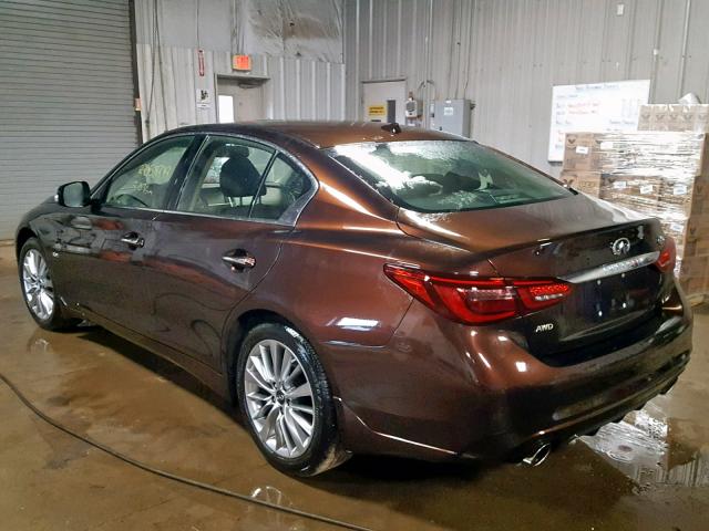 JN1EV7AR6JM441674 - 2018 INFINITI Q50 LUXE BURGUNDY photo 3