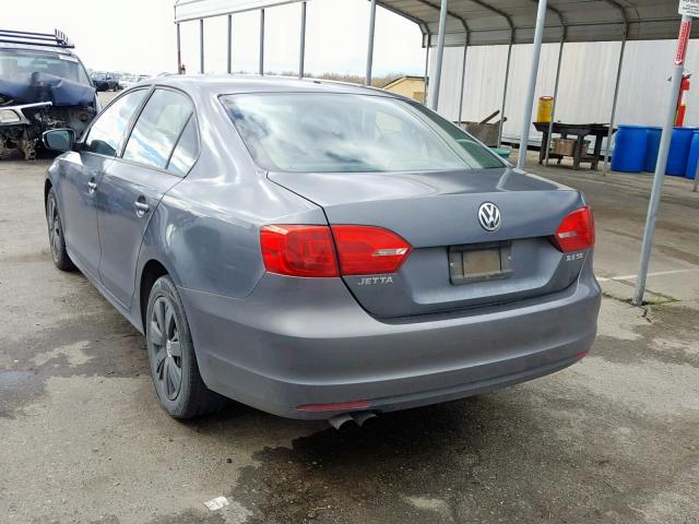 3VWDZ7AJ9BM340381 - 2011 VOLKSWAGEN JETTA SE CHARCOAL photo 3
