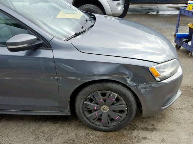 3VWDZ7AJ9BM340381 - 2011 VOLKSWAGEN JETTA SE CHARCOAL photo 9