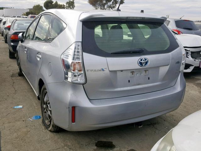 JTDZN3EU1D3189445 - 2013 TOYOTA PRIUS V SILVER photo 3