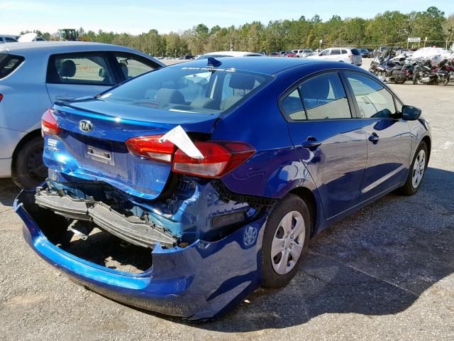 3KPFL4A74HE123064 - 2017 KIA FORTE LX BLUE photo 4