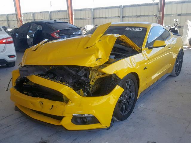 1FA6P8CF4G5298477 - 2016 FORD MUSTANG GT YELLOW photo 2