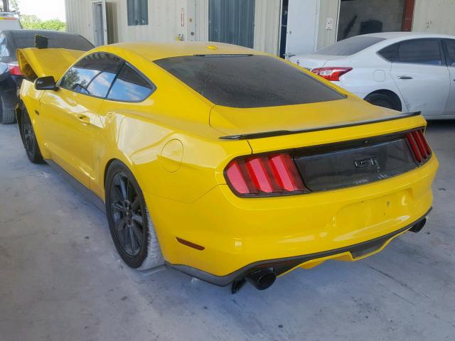 1FA6P8CF4G5298477 - 2016 FORD MUSTANG GT YELLOW photo 3