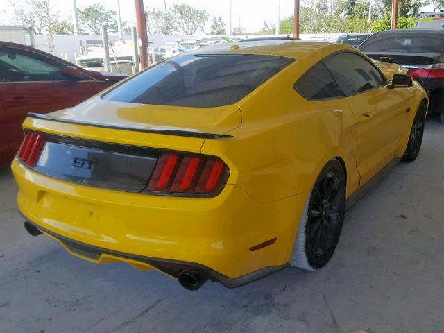 1FA6P8CF4G5298477 - 2016 FORD MUSTANG GT YELLOW photo 4