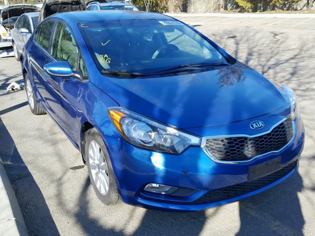 KNAFX4A82E5212973 - 2014 KIA FORTE EX BLUE photo 1