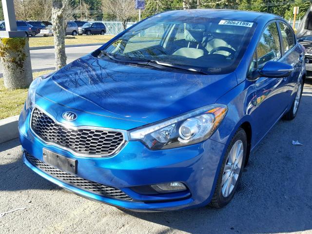 KNAFX4A82E5212973 - 2014 KIA FORTE EX BLUE photo 2