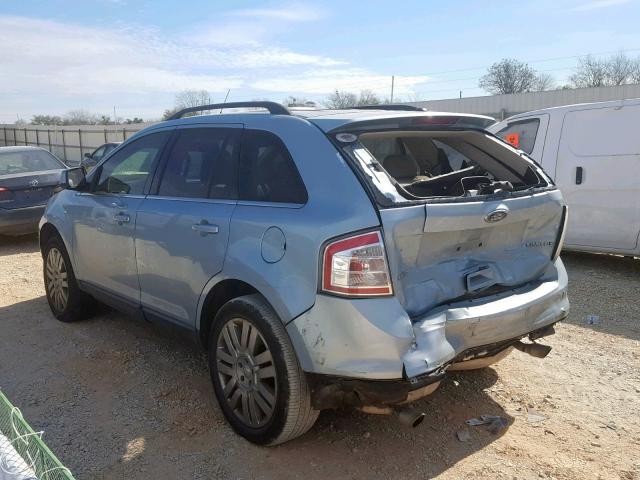 2FMDK39C08BA81081 - 2008 FORD EDGE LIMIT BLUE photo 3