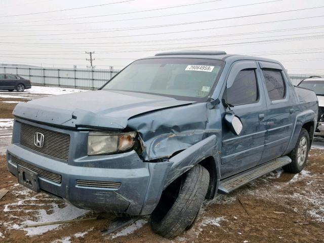 2HJYK16516H507348 - 2006 HONDA RIDGELINE GREEN photo 2