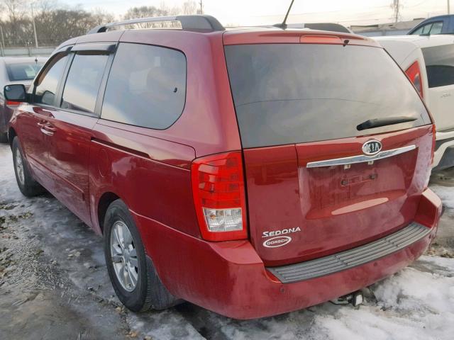 KNDMG4C78B6377463 - 2011 KIA SEDONA LX MAROON photo 3