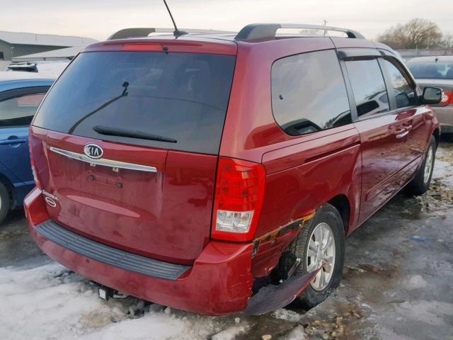 KNDMG4C78B6377463 - 2011 KIA SEDONA LX MAROON photo 4