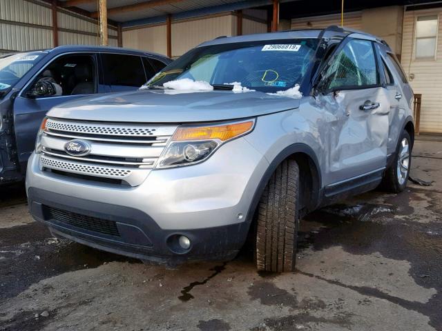 1FM5K7F85DGB11965 - 2013 FORD EXPLORER L SILVER photo 2