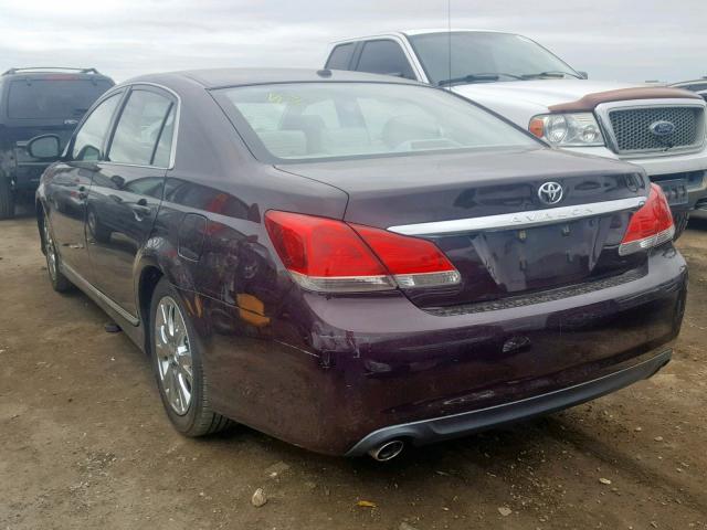 4T1BK3DB2BU398206 - 2011 TOYOTA AVALON BAS MAROON photo 3