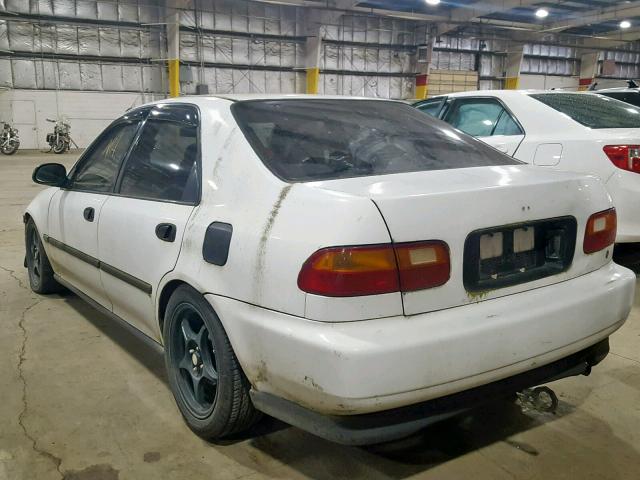 1HGEG864XNL007278 - 1992 HONDA CIVIC DX WHITE photo 3