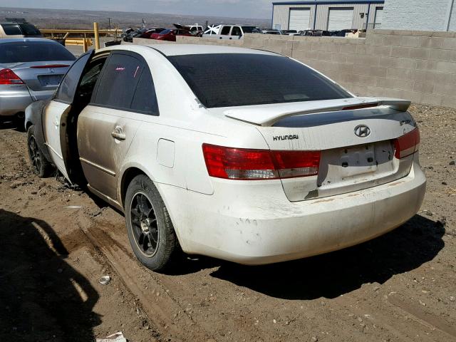 5NPET46C16H122299 - 2006 HYUNDAI SONATA GL WHITE photo 3