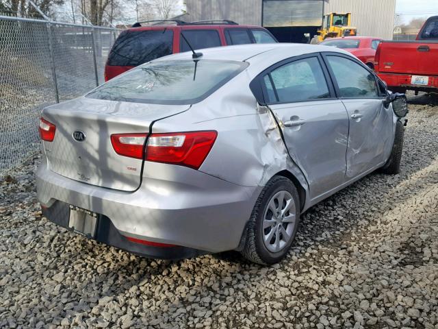 KNADM4A37G6621939 - 2016 KIA RIO LX SILVER photo 4