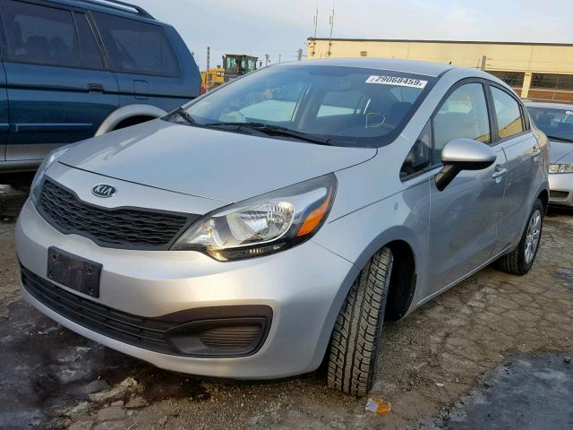 KNADM4A36C6084748 - 2012 KIA RIO LX SILVER photo 2