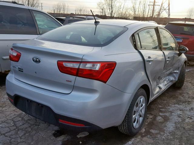 KNADM4A36C6084748 - 2012 KIA RIO LX SILVER photo 4