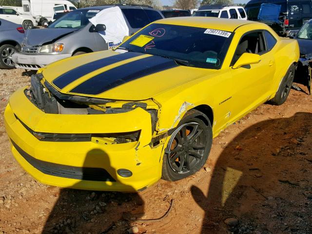 2G1FA1E33E9154286 - 2014 CHEVROLET CAMARO LS YELLOW photo 2