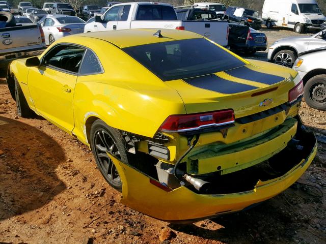 2G1FA1E33E9154286 - 2014 CHEVROLET CAMARO LS YELLOW photo 3