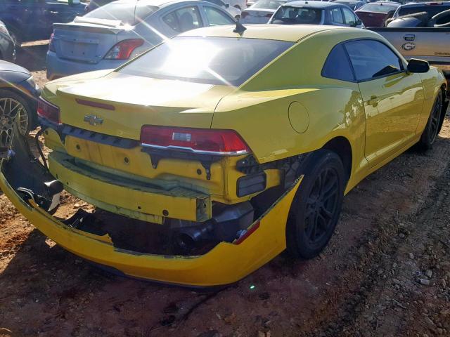 2G1FA1E33E9154286 - 2014 CHEVROLET CAMARO LS YELLOW photo 4