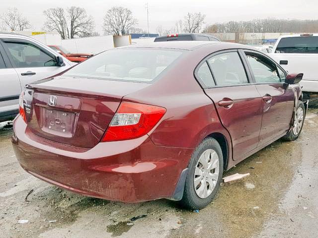 19XFB2F58CE051101 - 2012 HONDA CIVIC EX-L BURGUNDY photo 4