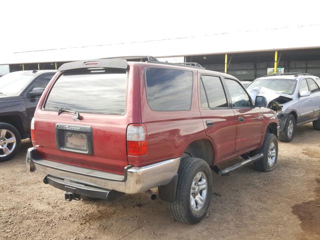 JT3GM84R4W0026656 - 1998 TOYOTA 4RUNNER BURGUNDY photo 4