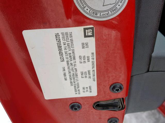 1G2ZF55B964281279 - 2006 PONTIAC G6 SE RED photo 10