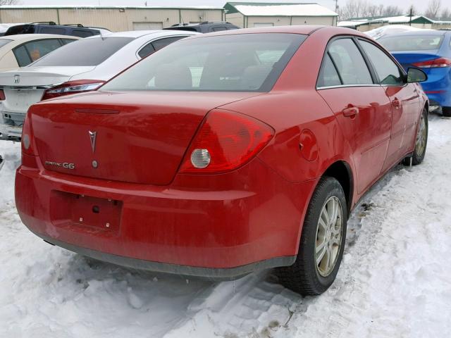 1G2ZF55B964281279 - 2006 PONTIAC G6 SE RED photo 4